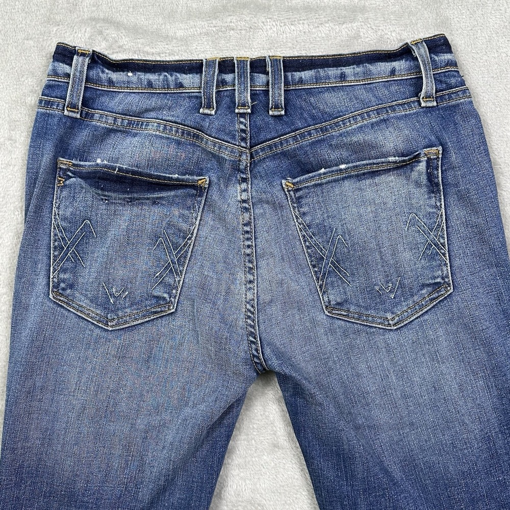 McGuire Denim Satin Tuxedo Stripe Jeans Women's 27 Modern Chic Skinny Black Trim - Picture 6 of 16